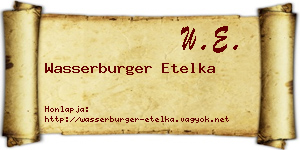 Wasserburger Etelka névjegykártya